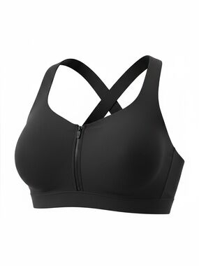 Knix Black Catalyst Sports Bra Front-Zip Crisscross Size 7 36-38 DD/E